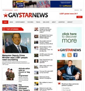 gaystarnews web design