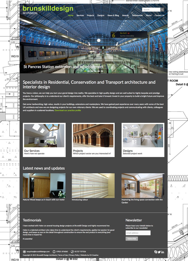 Responsive website design for an architect firm CK Creative
